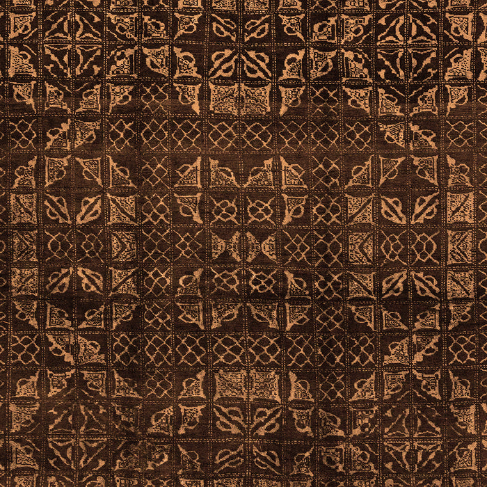 Square Machine Washable Abstract Orange Modern Area Rugs, wshabs4489org