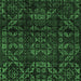 Square Machine Washable Abstract Emerald Green Modern Area Rugs, wshabs4489emgrn