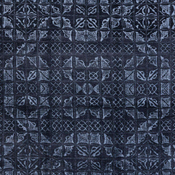 Square Machine Washable Abstract Night Blue Rug, wshabs4489