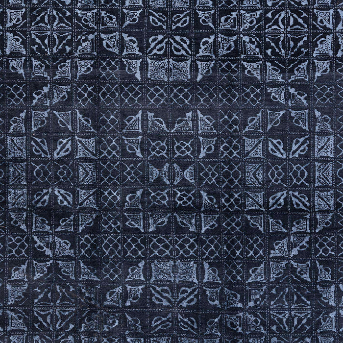 Square Machine Washable Abstract Night Blue Rug, wshabs4489