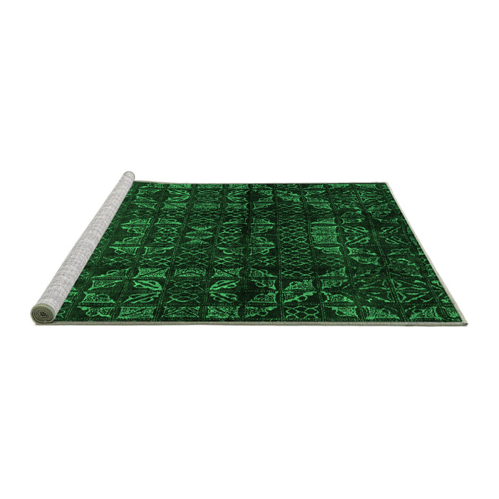 Sideview of Machine Washable Abstract Green Modern Area Rugs, wshabs4489grn