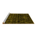 Sideview of Machine Washable Abstract Yellow Modern Rug, wshabs4489yw