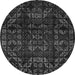 Round Abstract Gray Modern Rug, abs4489gry