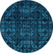 Round Abstract Light Blue Modern Rug, abs4489lblu