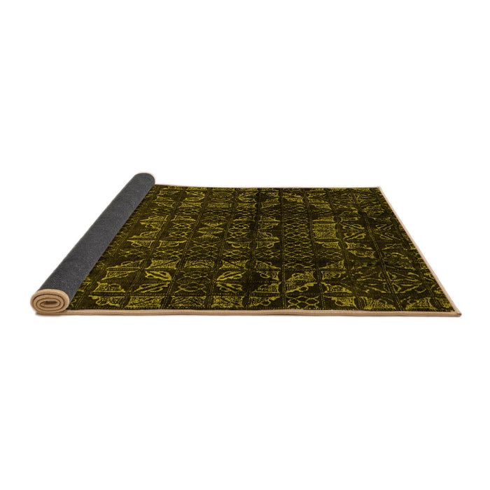 Sideview of Abstract Yellow Modern Rug, abs4489yw
