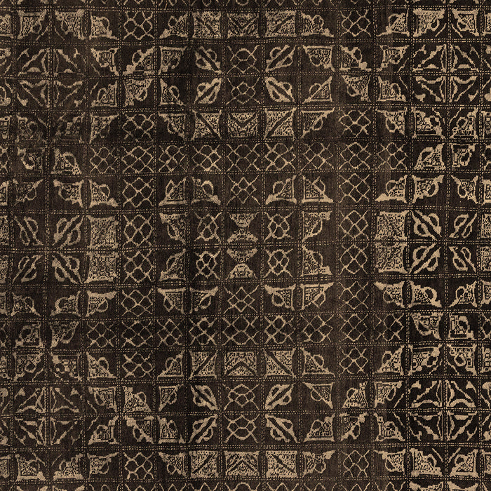 Square Abstract Brown Modern Rug, abs4489brn