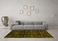 Machine Washable Abstract Yellow Modern Rug, wshabs4489yw