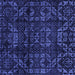 Square Abstract Blue Modern Rug, abs4489blu