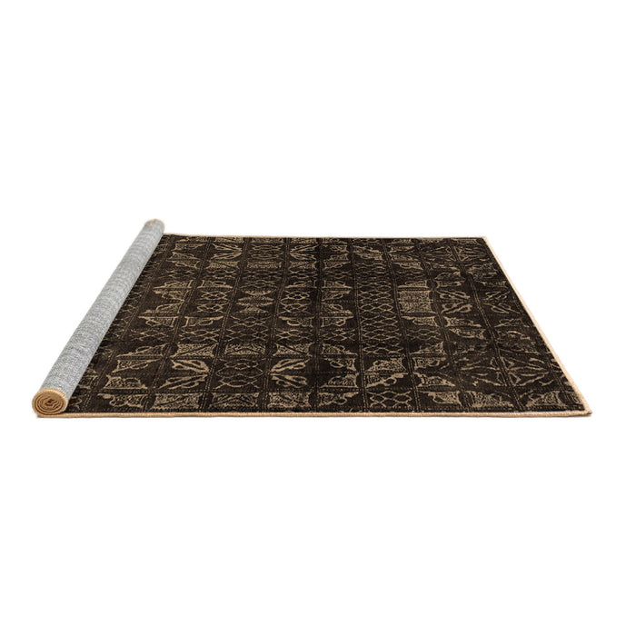Sideview of Machine Washable Abstract Brown Modern Rug, wshabs4489brn