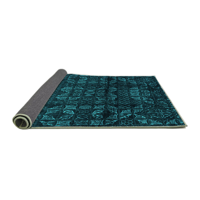 Sideview of Abstract Turquoise Modern Rug, abs4489turq