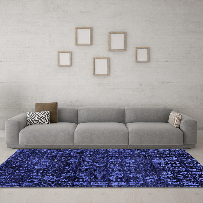 Machine Washable Abstract Blue Modern Rug in a Living Room, wshabs4489blu
