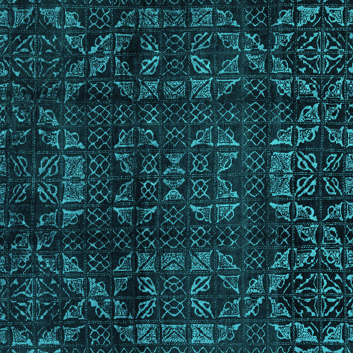 Square Machine Washable Abstract Turquoise Modern Area Rugs, wshabs4489turq