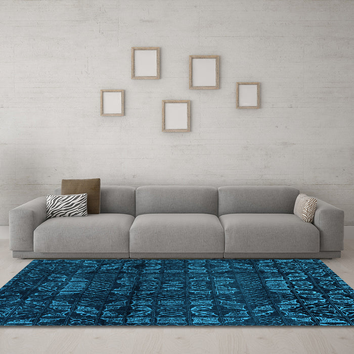 Machine Washable Abstract Light Blue Modern Rug in a Living Room, wshabs4489lblu