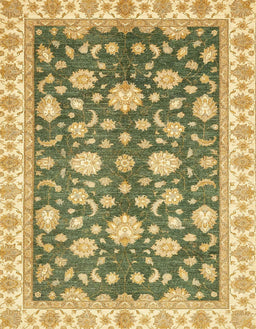 Abstract Chrome Gold Yellow Oriental Rug, abs448