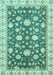 Machine Washable Oriental Light Blue Traditional Rug, wshabs448lblu