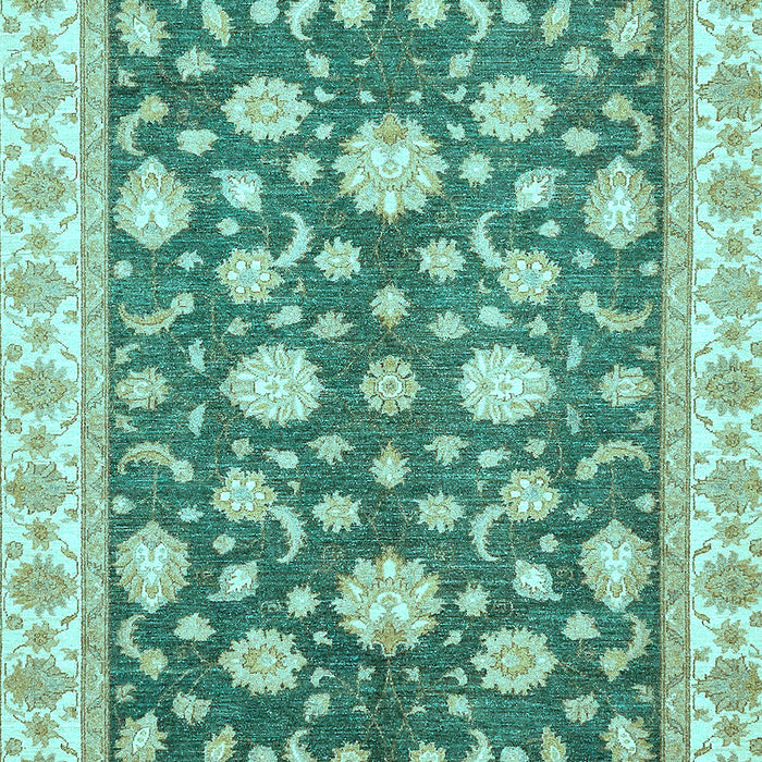 Machine Washable Oriental Light Blue Traditional Rug, wshabs448lblu