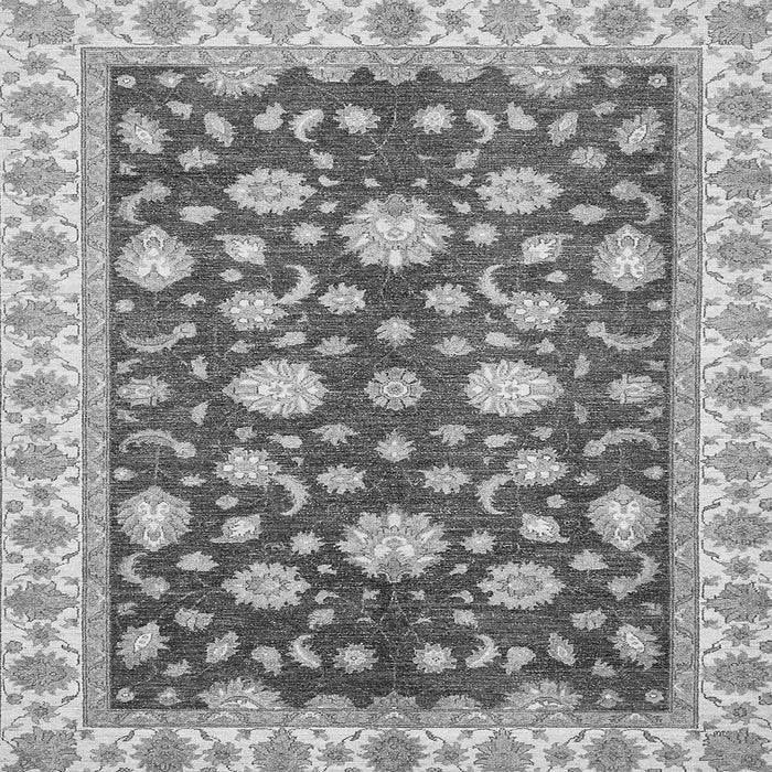 Square Machine Washable Oriental Gray Traditional Rug, wshabs448gry