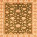 Square Machine Washable Oriental Orange Traditional Area Rugs, wshabs448org