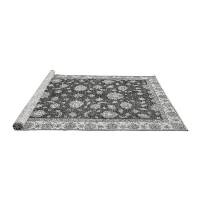 Sideview of Machine Washable Oriental Gray Traditional Rug, wshabs448gry