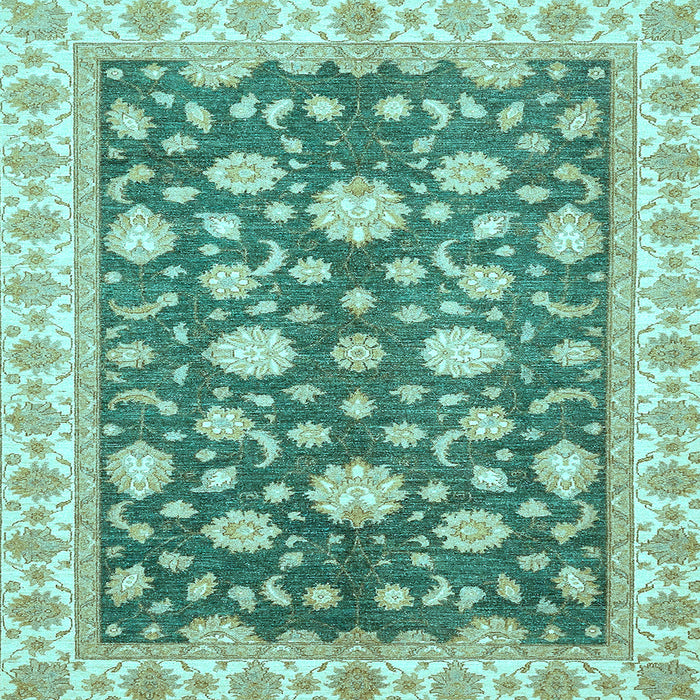 Square Oriental Light Blue Traditional Rug, abs448lblu