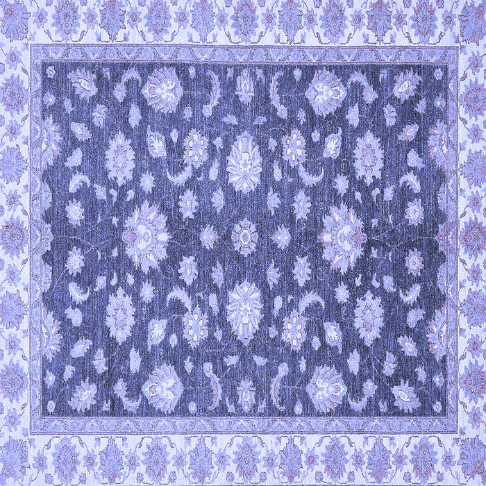 Square Machine Washable Oriental Blue Traditional Rug, wshabs448blu