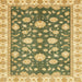 Square Abstract Chrome Gold Yellow Oriental Rug, abs448