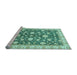 Sideview of Machine Washable Oriental Light Blue Traditional Rug, wshabs448lblu