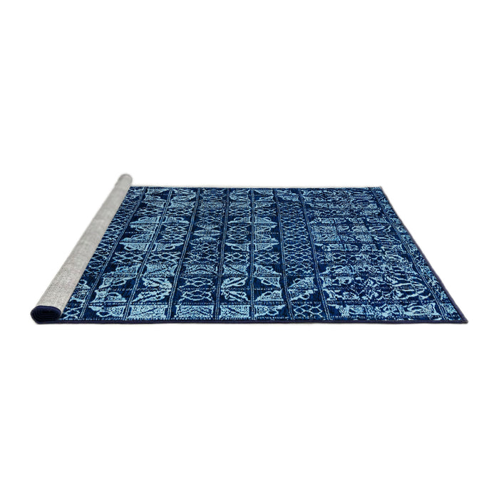 Sideview of Machine Washable Abstract Blue Rug, wshabs4490