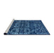 Sideview of Machine Washable Abstract Blue Rug, wshabs4490