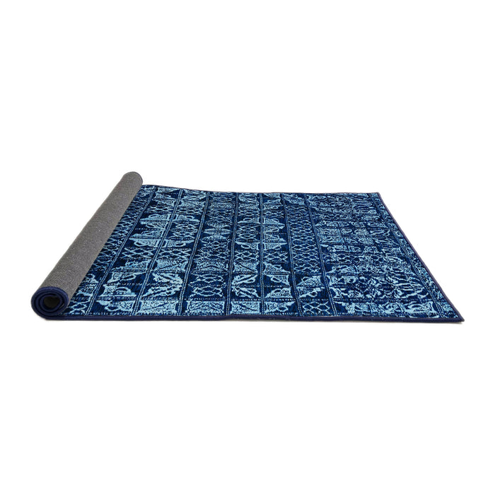 Sideview of Abstract Blue Modern Rug, abs4490