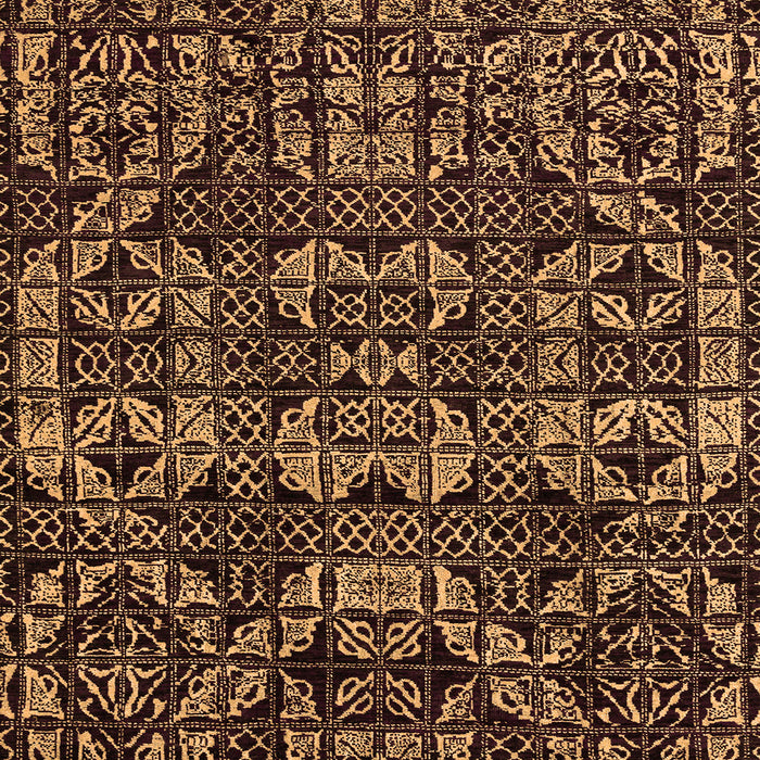 Square Machine Washable Abstract Orange Modern Area Rugs, wshabs4490org