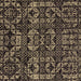 Square Machine Washable Abstract Brown Modern Rug, wshabs4490brn