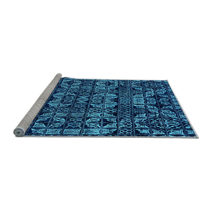Sideview of Machine Washable Abstract Light Blue Modern Rug, wshabs4490lblu