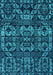 Machine Washable Abstract Turquoise Modern Area Rugs, wshabs4490turq