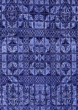 Abstract Blue Modern Rug, abs4490blu