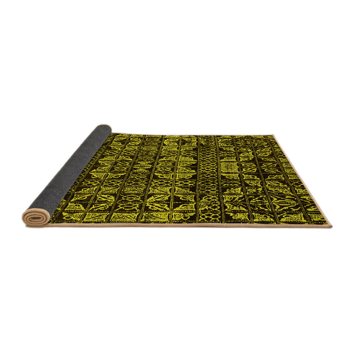 Sideview of Abstract Yellow Modern Rug, abs4490yw