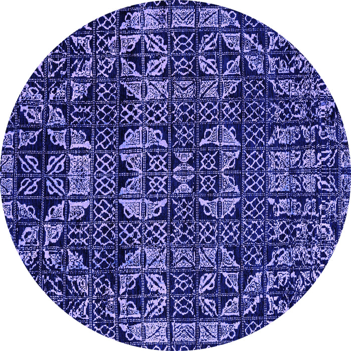 Round Machine Washable Abstract Purple Modern Area Rugs, wshabs4490pur