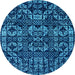 Round Machine Washable Abstract Light Blue Modern Rug, wshabs4490lblu