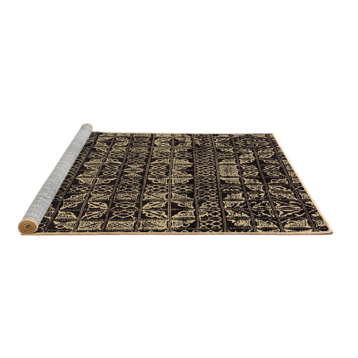 Sideview of Machine Washable Abstract Brown Modern Rug, wshabs4490brn