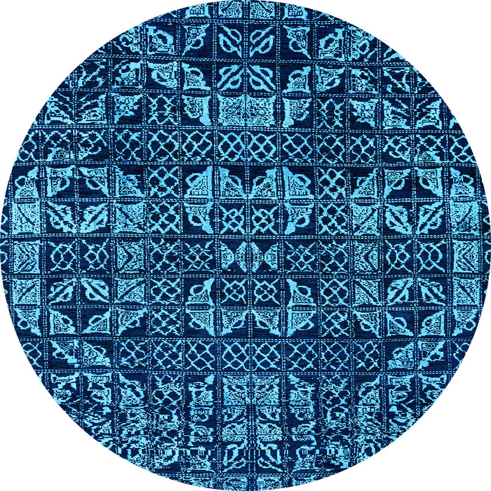 Round Abstract Light Blue Modern Rug, abs4490lblu