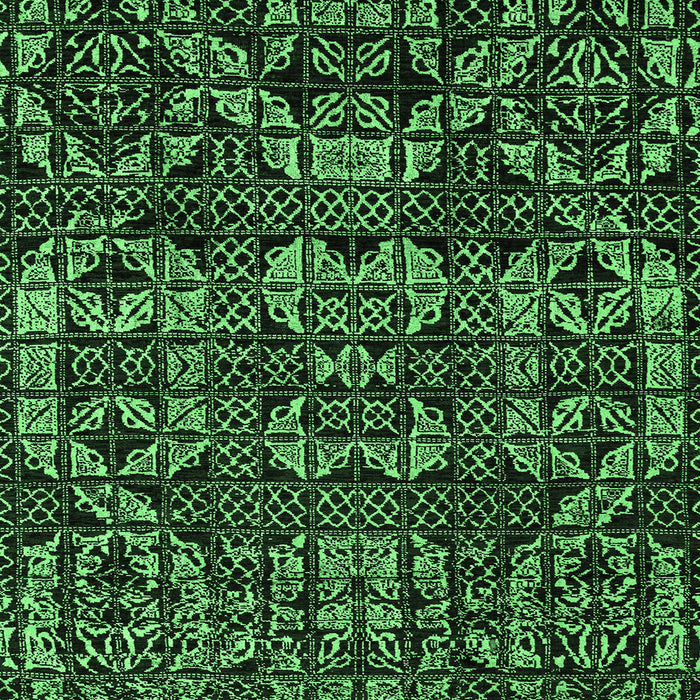 Square Machine Washable Abstract Emerald Green Modern Area Rugs, wshabs4490emgrn