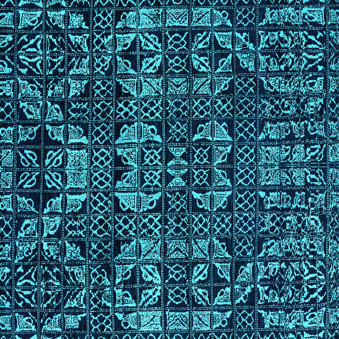 Square Abstract Turquoise Modern Rug, abs4490turq