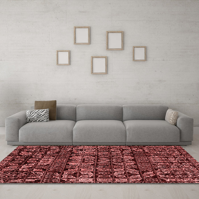 Modern Red Washable Rugs