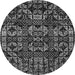 Round Abstract Gray Modern Rug, abs4490gry