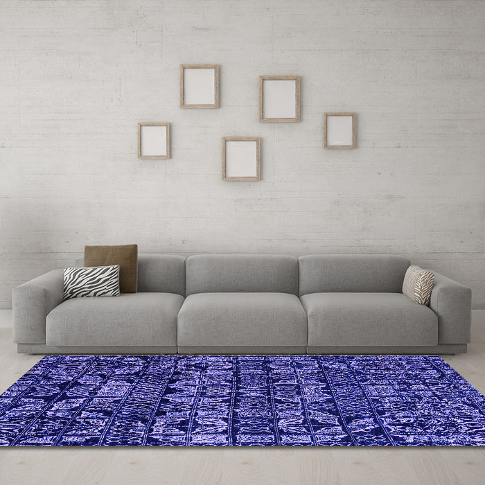Machine Washable Abstract Purple Modern Area Rugs in a Living Room, wshabs4490pur