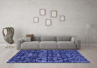 Machine Washable Abstract Blue Modern Rug, wshabs4490blu