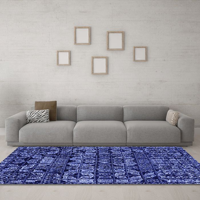 Machine Washable Abstract Blue Modern Rug in a Living Room, wshabs4490blu