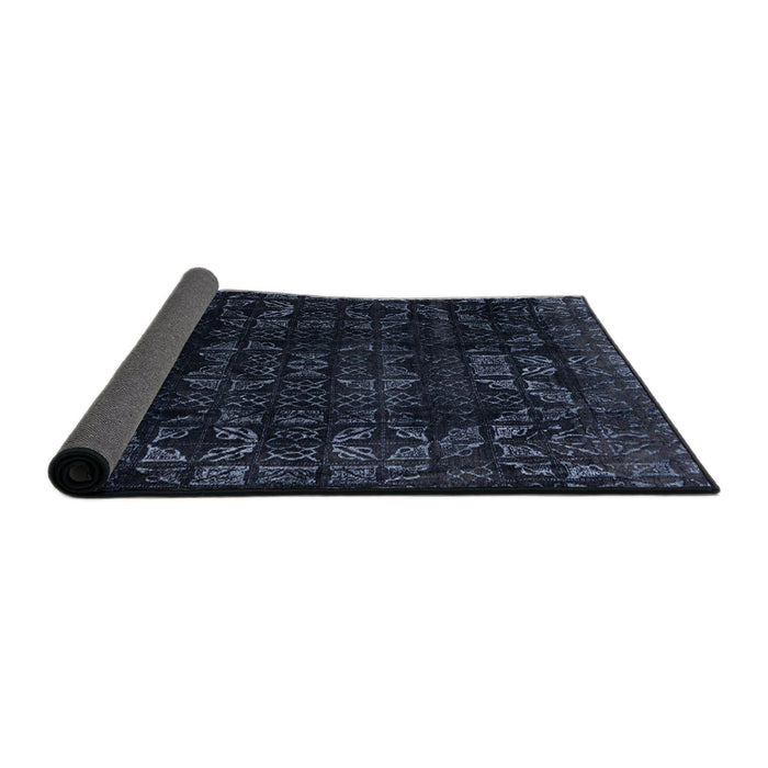 Sideview of Abstract Blue Modern Rug, abs4491