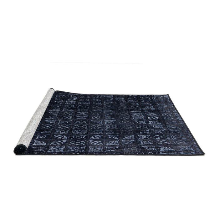 Sideview of Machine Washable Abstract Night Blue Rug, wshabs4491