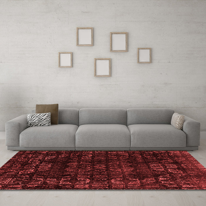 Modern Red Washable Rugs